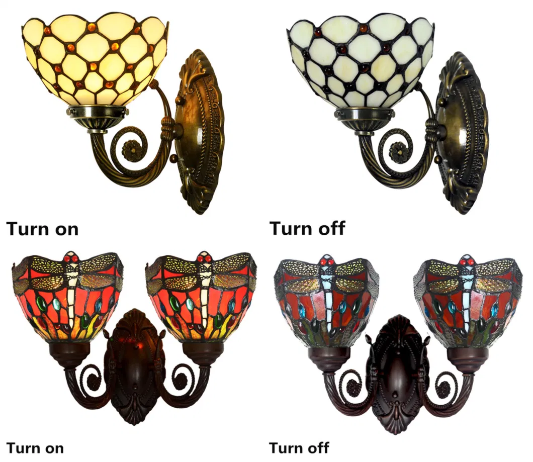 Decorative Tiffany Wall Lamp for Wholesale with Stained Glass